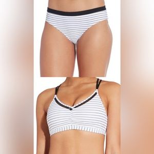 CALIA by Carrie Underwood Black and White striped bikini set